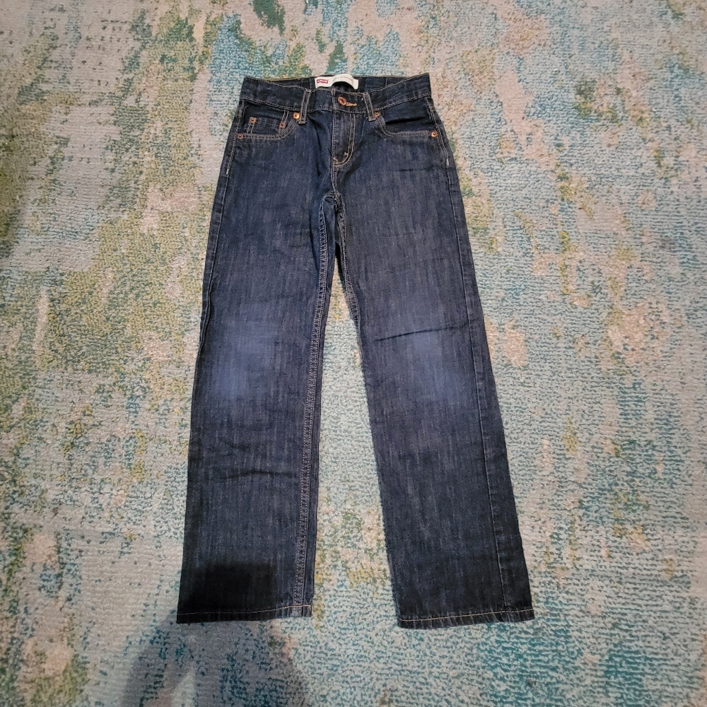 Levis 514 Straight Youth Boys Size 10 Reg W25 X L25 Dark Blue Denim Jeans